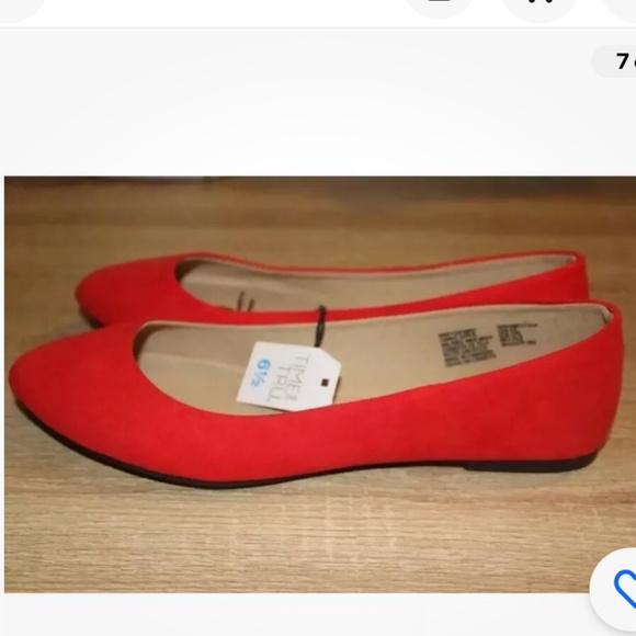 Time and Tru Women’s Red Faux Suede Ballet Flats Size 9 NEW - Picture 7 of 9
